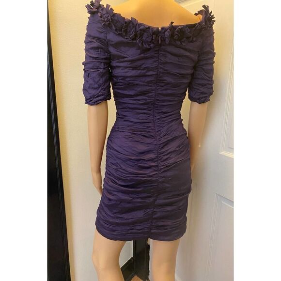 BCBGMaxazria Meredith Mini Dress Purple Midnight Holiday  Cocktail - Size 6 - Picture 2 of 10